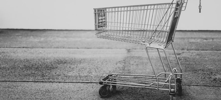 Gray shopping cart