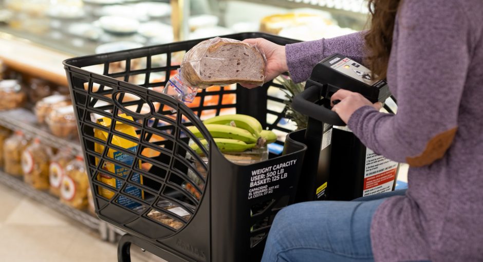 Grocery shopping with motorized shopping cart