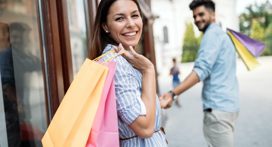 Happy attractive loving couple