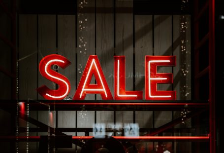 White and red sale LED sign