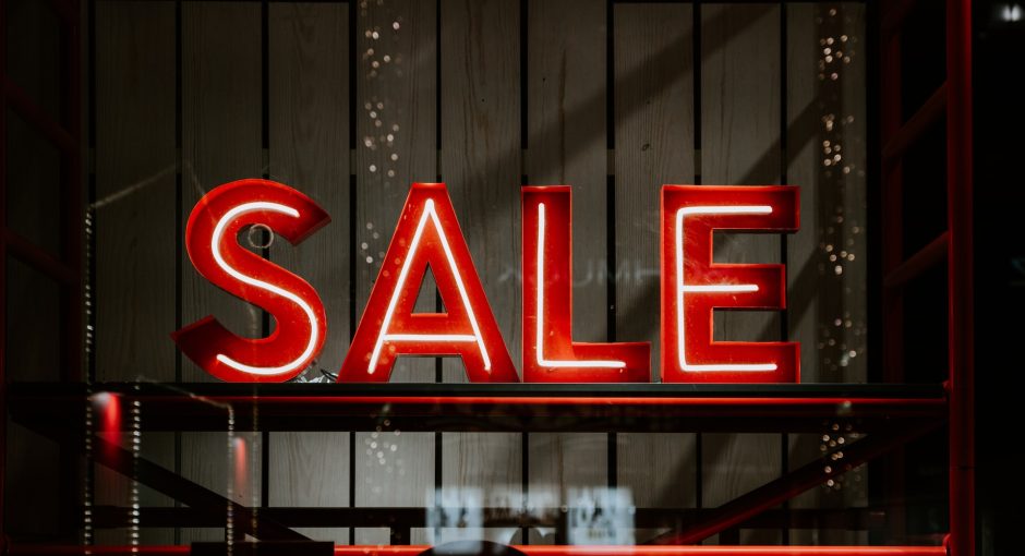White and red sale LED sign